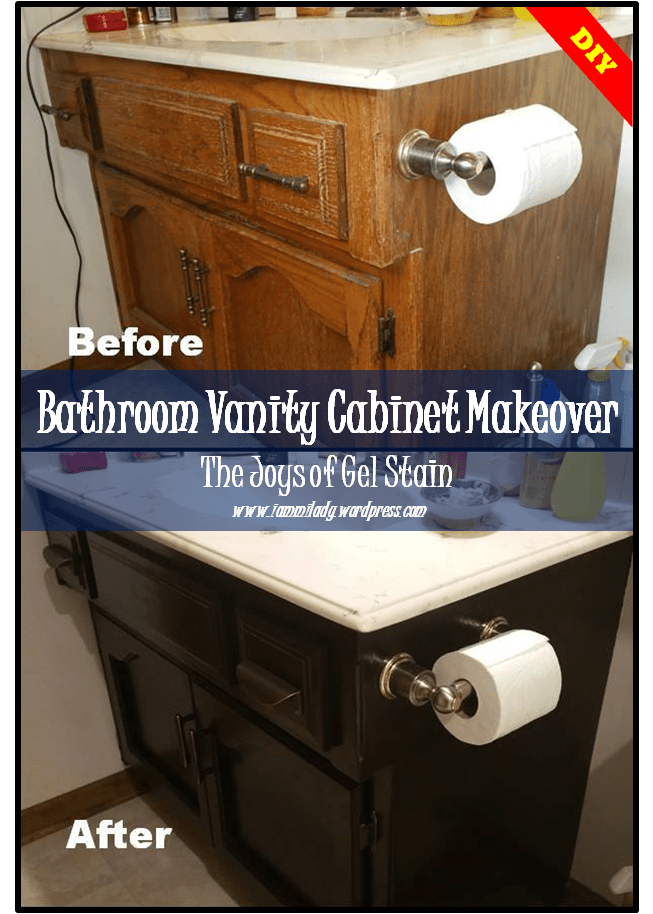 Freshen your tired bathroom vanity cabinet with a gel stain makeover